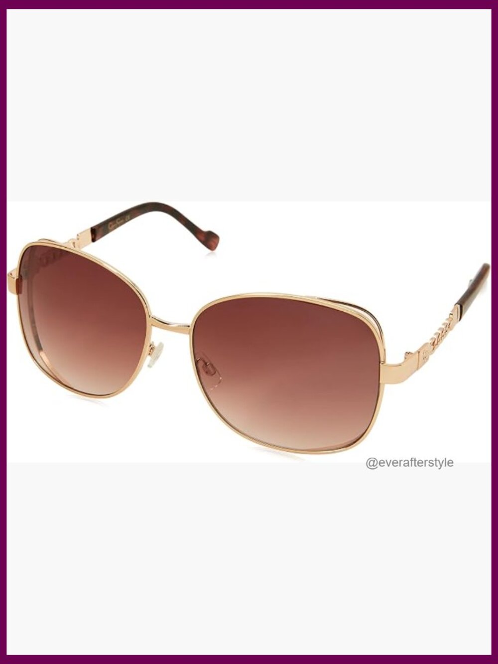 Oversized Metal Square Sunglasses with UV400 Gradient Lenses